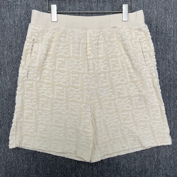 99新 FENDI/芬迪 双F满印毛巾棉满印休闲短裤/48码/99新/13568