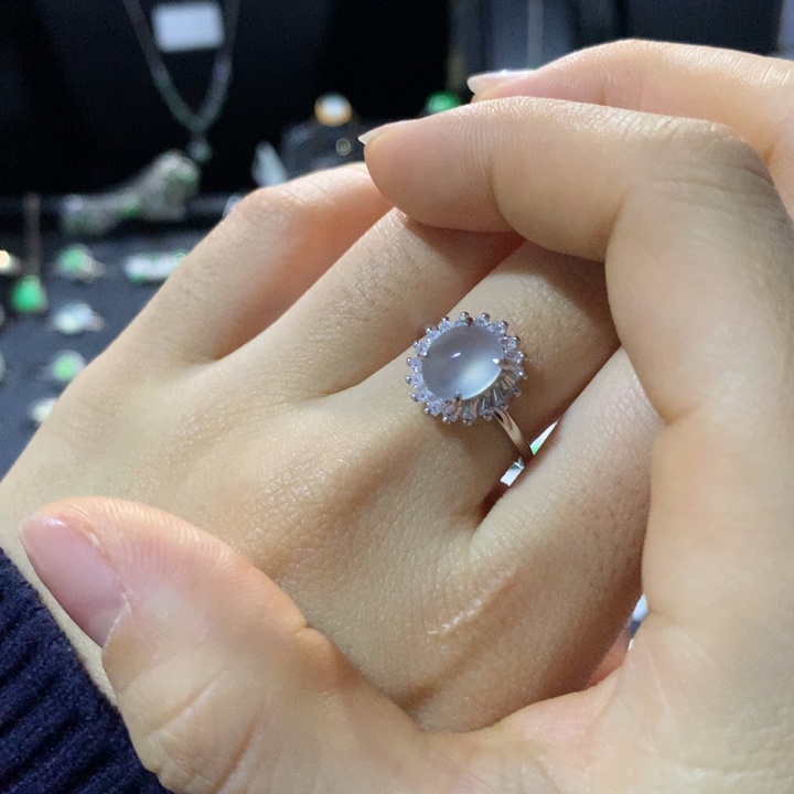 翡翠银S925镶嵌戒指