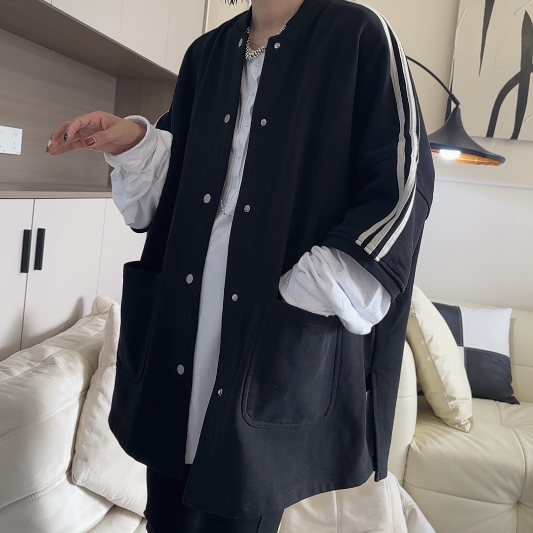 【芬芬姐精选】春季新款休闲三条杠百搭宽松时尚外套9766