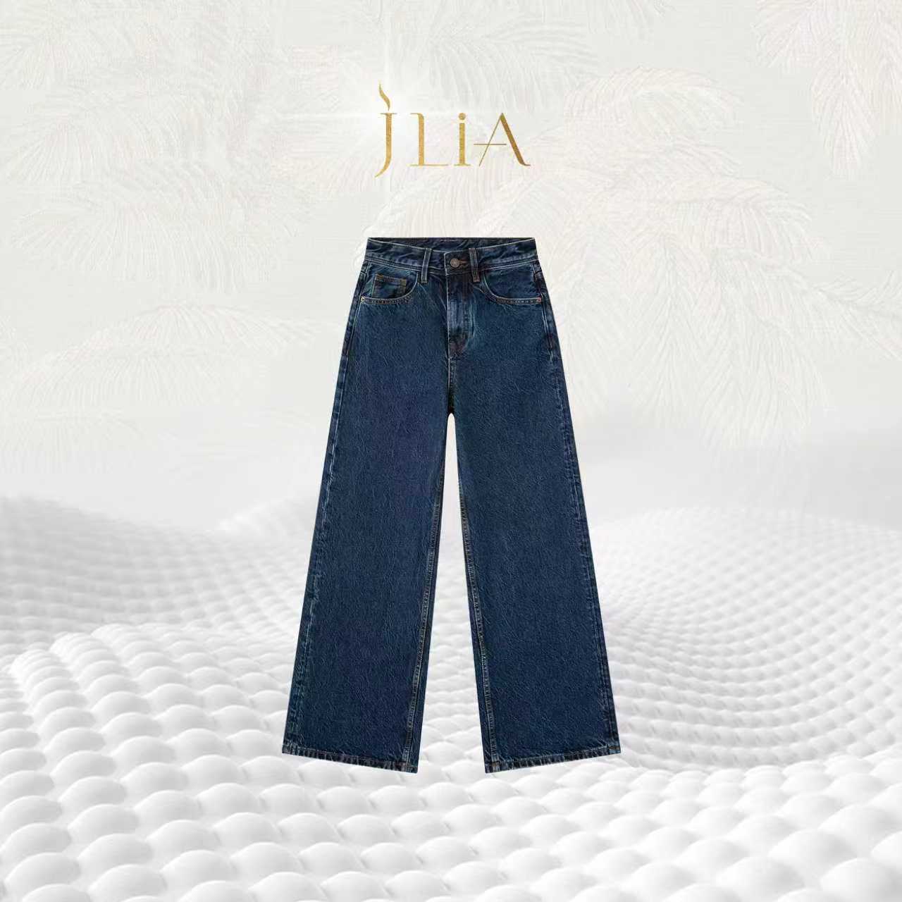 JLIA GOLD-1062橡木黑-正版大牛丹宁宽松时尚直筒裤 防粘毛沾灰