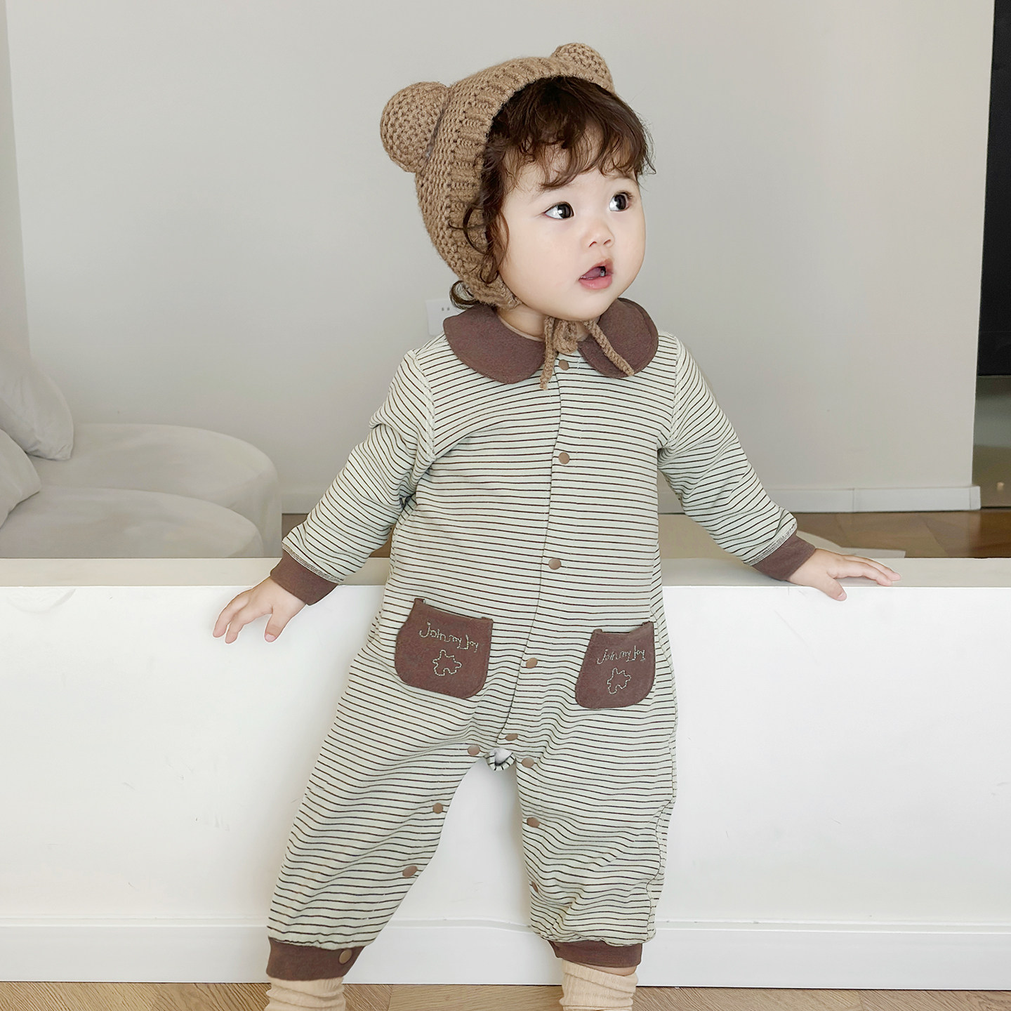 新生儿婴儿衣服春秋新款长袖连体衣无骨男女宝宝连体衣哈衣爬服