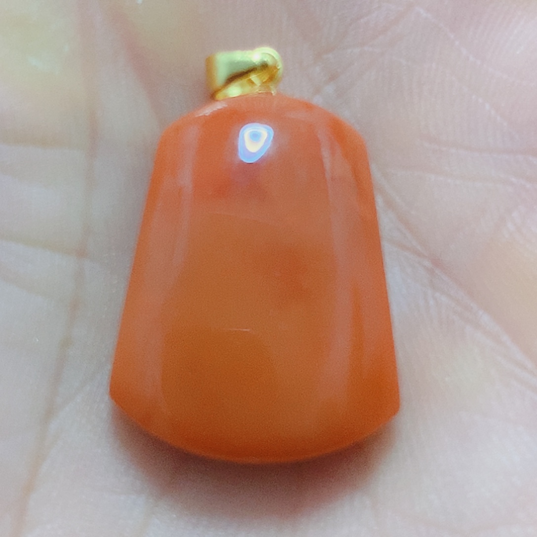 南红玛瑙银S925镶嵌吊坠(不含链)