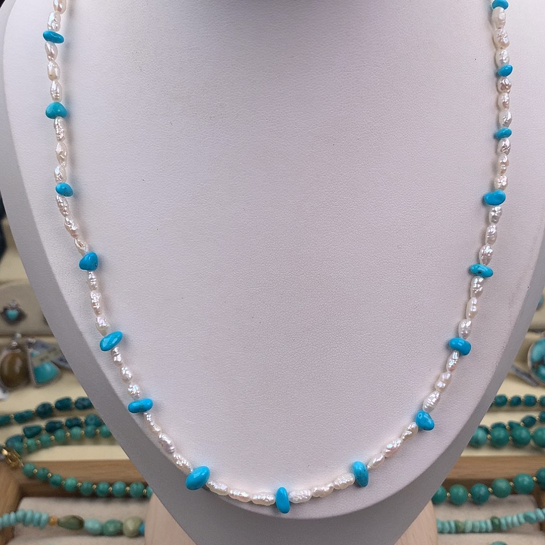 绿松石银S925镶嵌颈饰