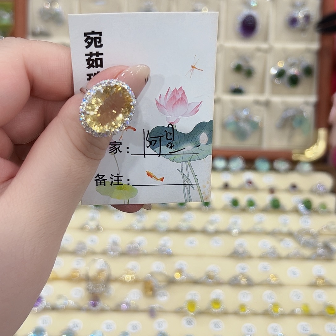阿****蛇纹石玉银S925镶嵌戒指
