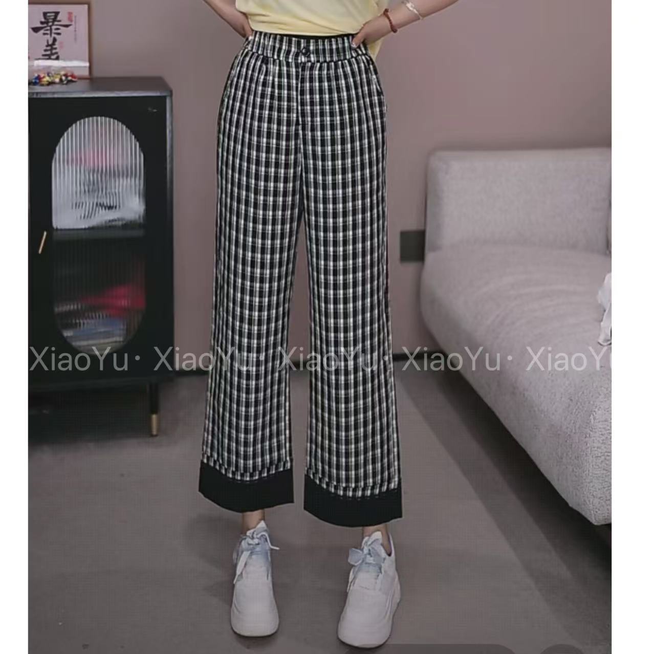 【NO退换】瑕疵品 欧货【定位蕾丝格子休闲裤】UP 175-1