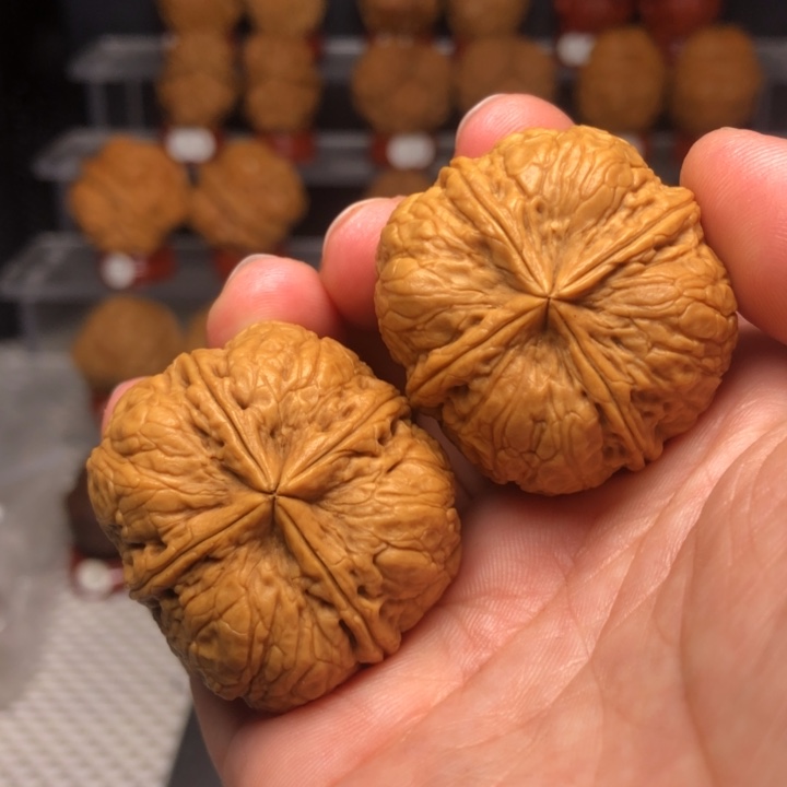 阿***得把件文玩核桃200木纹四棱