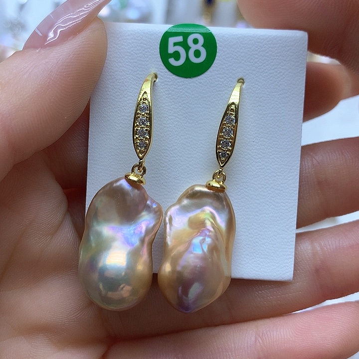 淡水珍珠耳饰银S925镶嵌