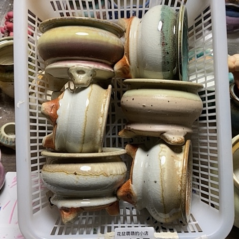 紫砂花盆687微瑕品口径7厘米左右