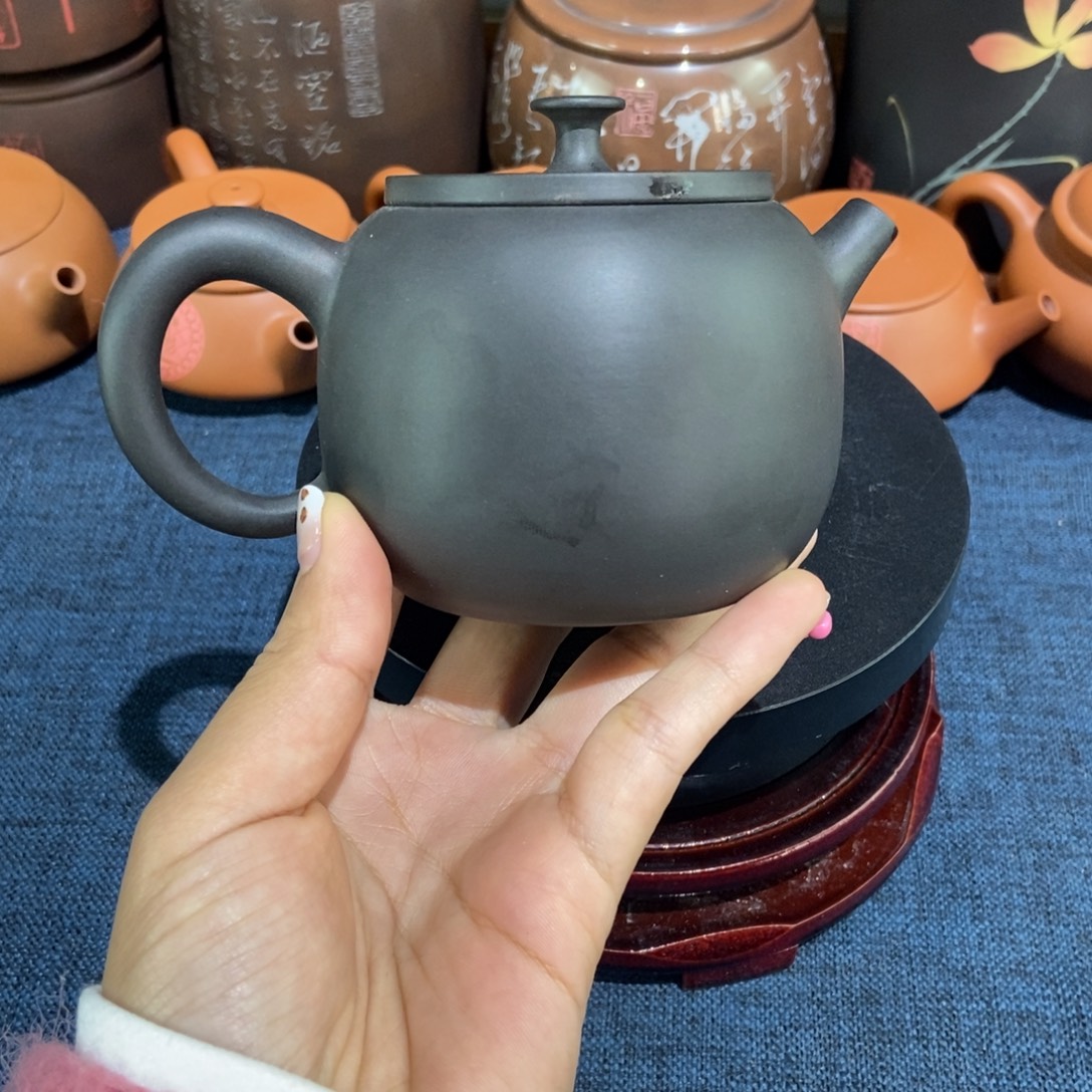 1建水紫陶手工素苹果壶240c