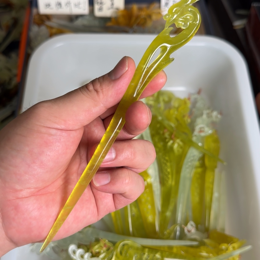 岫玉发饰未镶嵌岫玉发簪就是好看