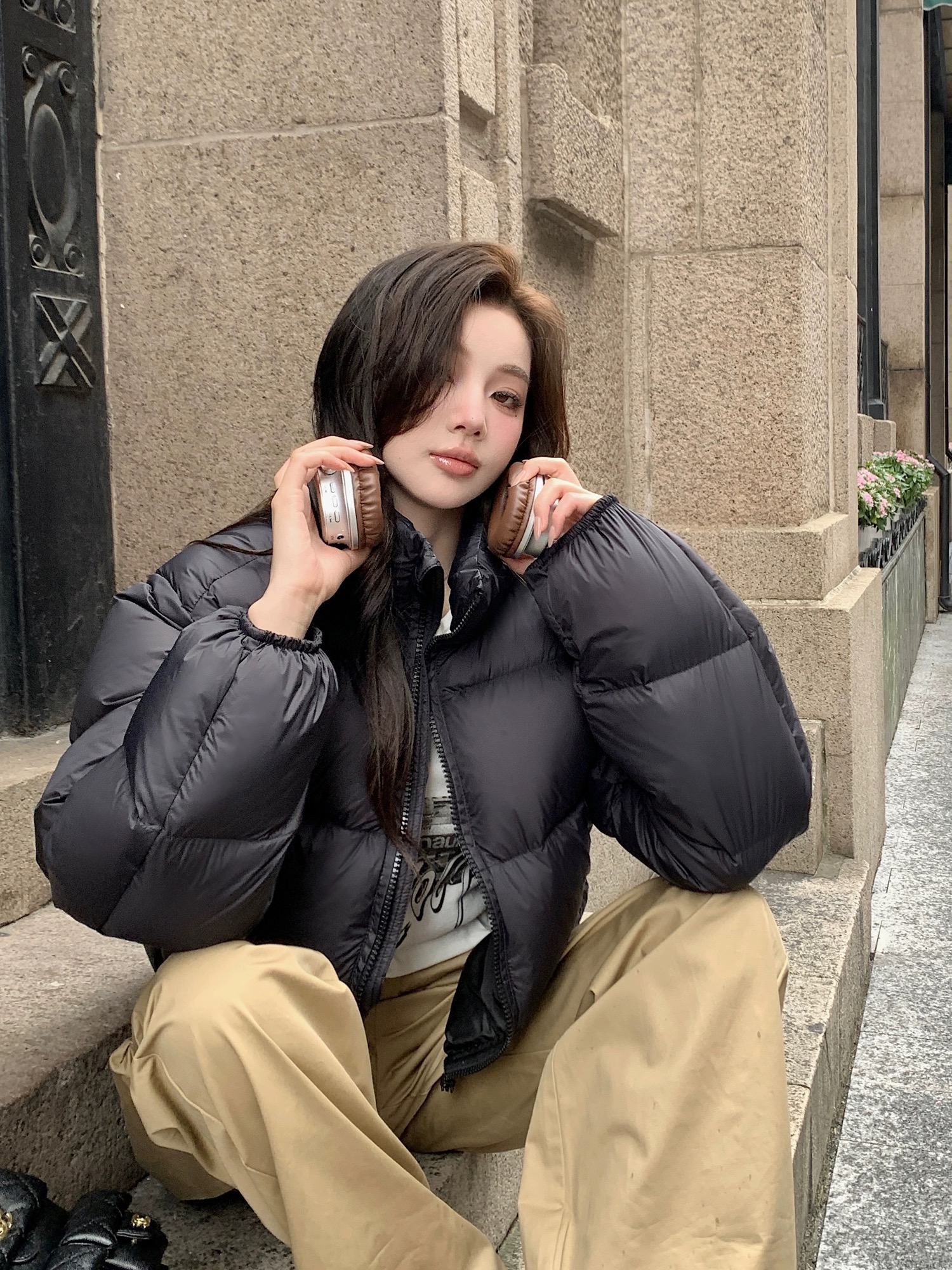 美式复古时尚短款羽绒服