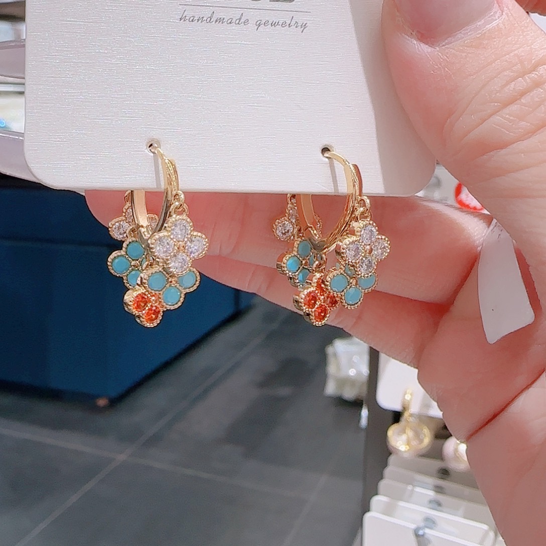 锆石铜合金925银耳环