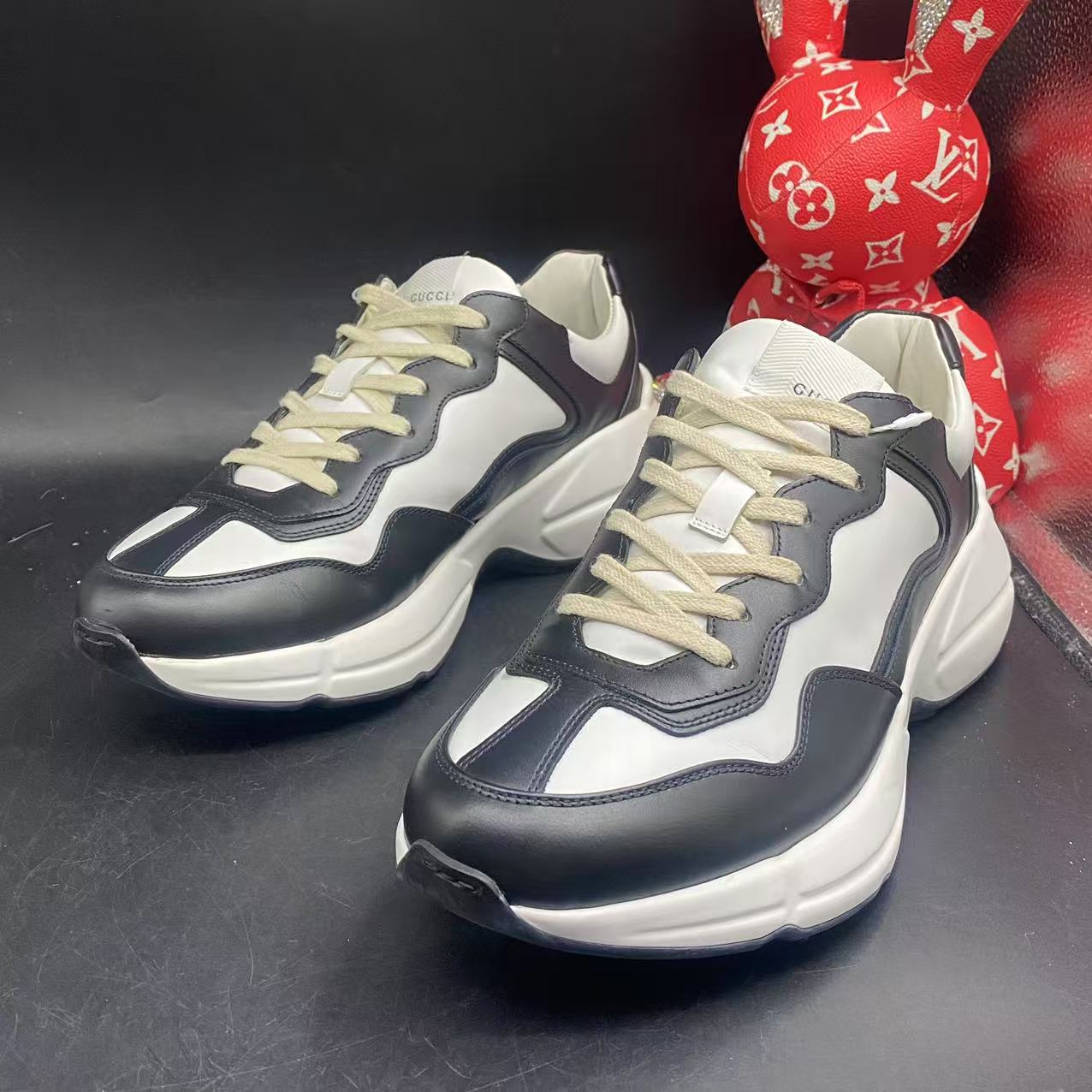 99新 GUCCI/古驰 【聚星优选】黑白熊猫老爹鞋41欧码zg403