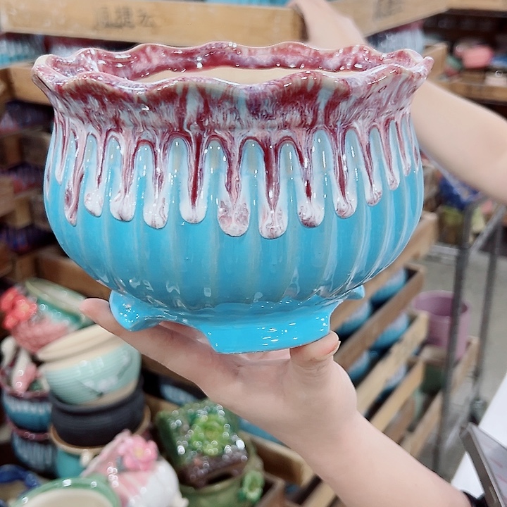 有孔.凑满10元发货多肉陶瓷花盆！