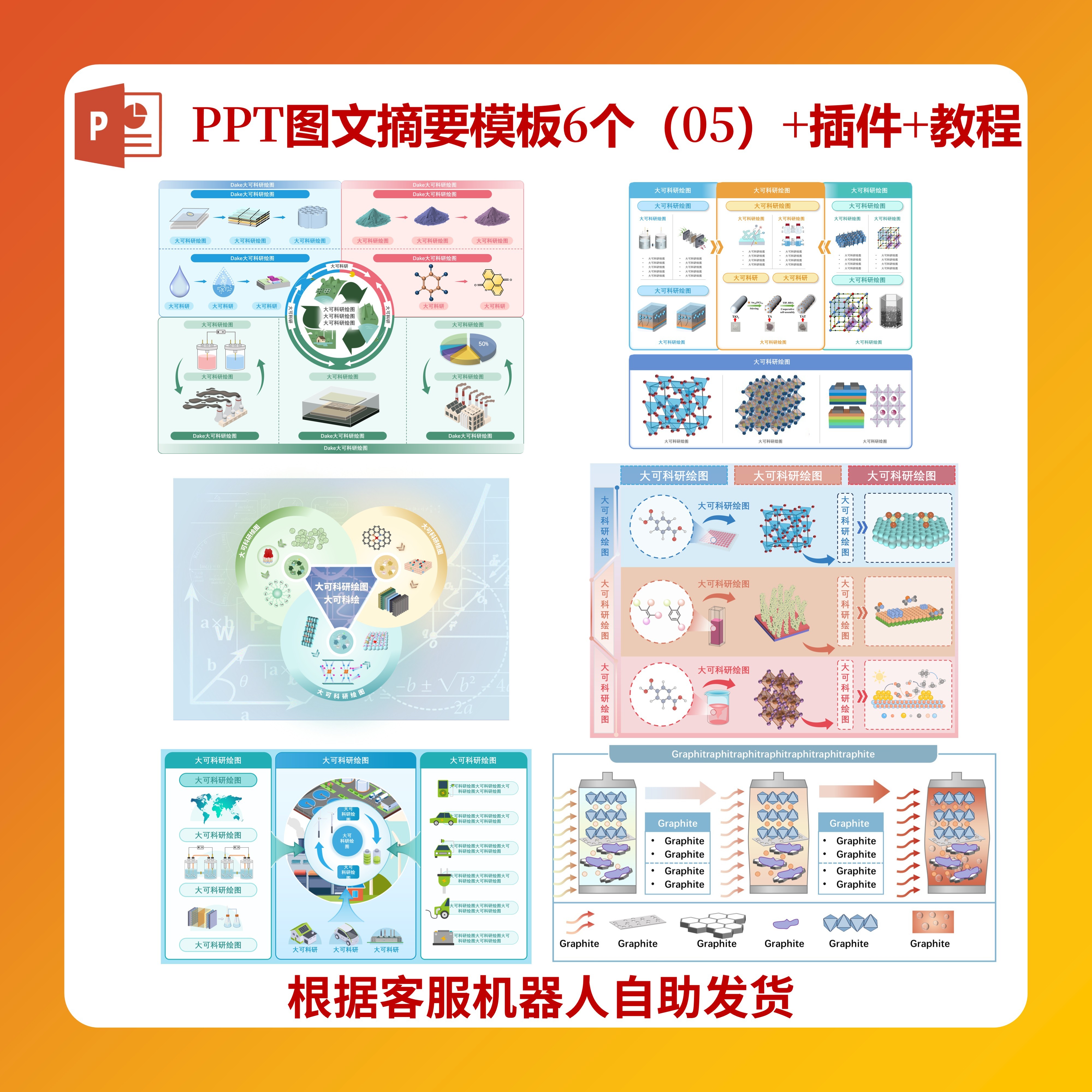 PPT图文摘要模板6个（05）+插件+教程-科研绘图素材