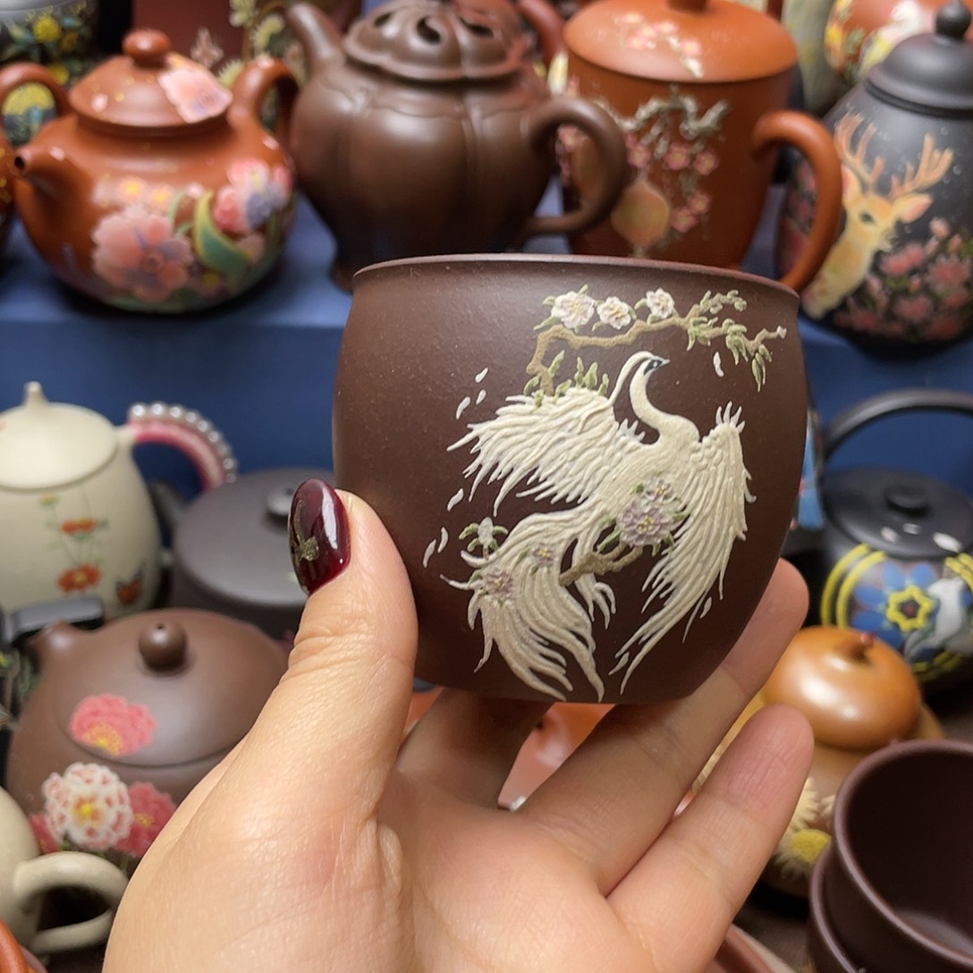 茶杯红泥紫砂主人杯150cc