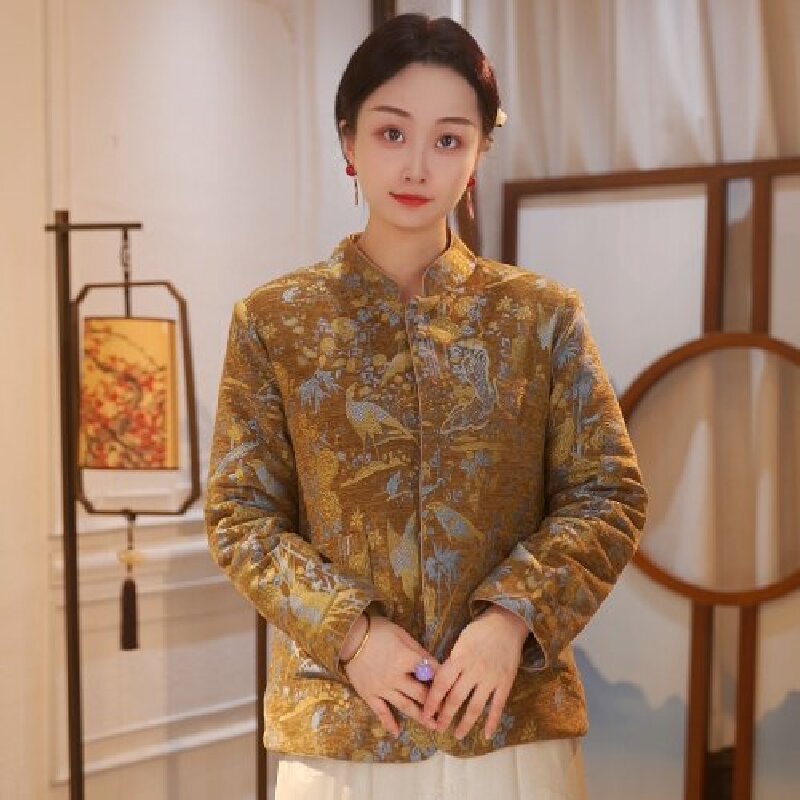 她廓｜新中式国风立领百搭保暖外套2025早秋新款外套-5555