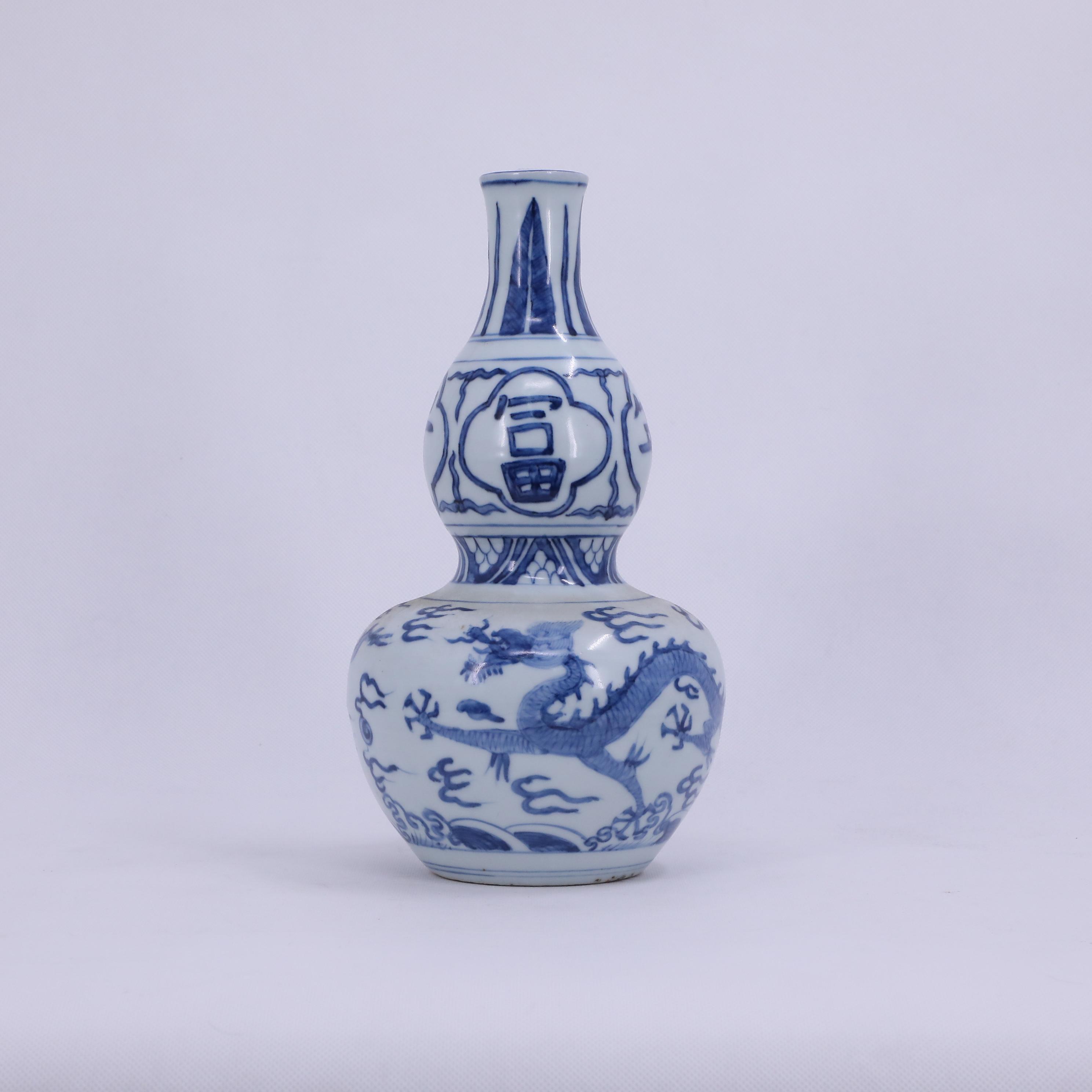 古陶瓷/青花龙纹葫芦瓶LOT0906/老物件