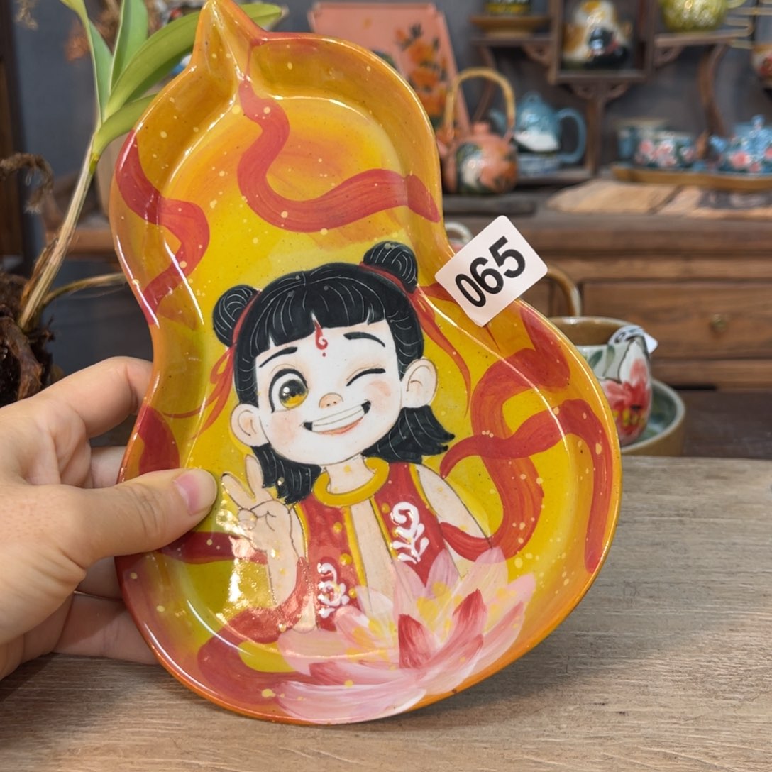 壶素浅陶瓷手工手绘