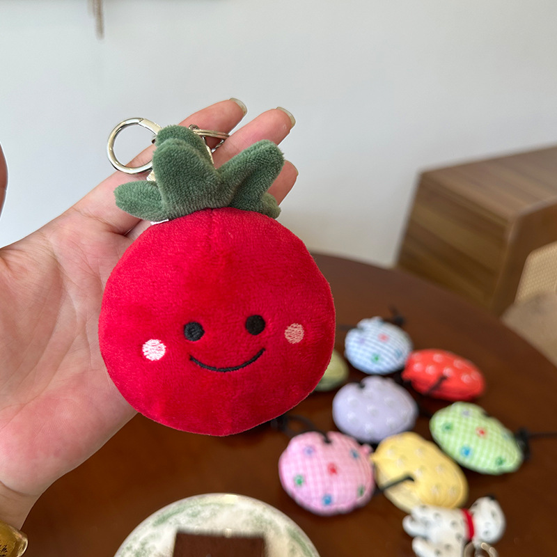 25新款包包挂件斑点狗挂件番茄挂件可爱装饰包包挂件原创刺绣毛绒