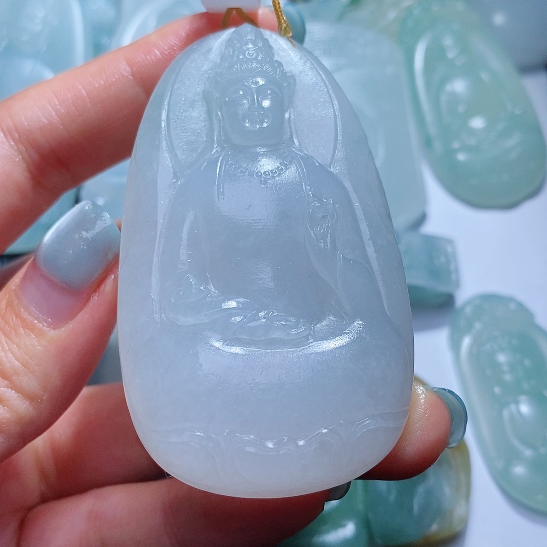 定制翡翠未镶嵌毛货付款后确认抛光