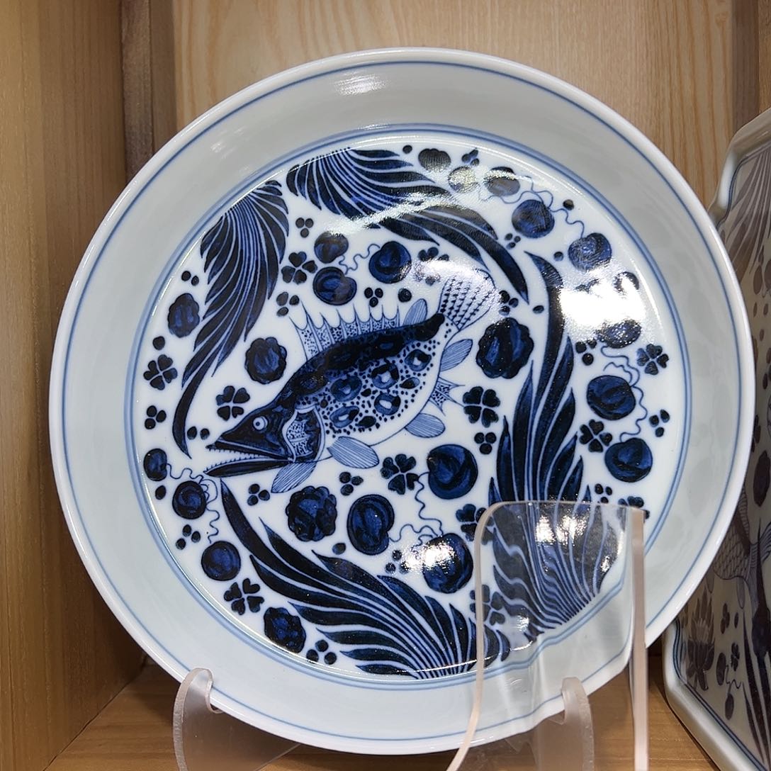 哎***呦青花鱼藻纹壶承一个