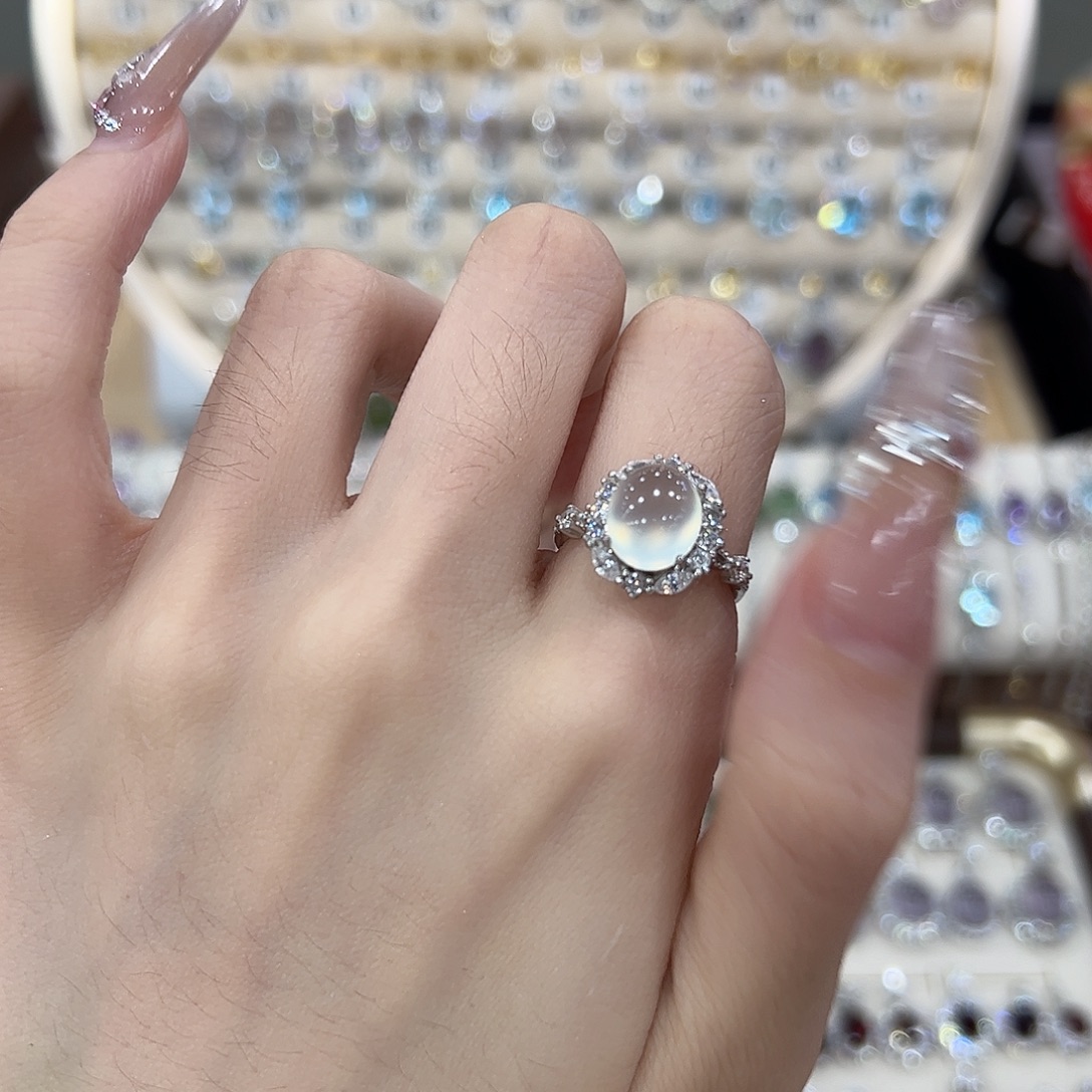 A***.岫玉银S925镶嵌戒指