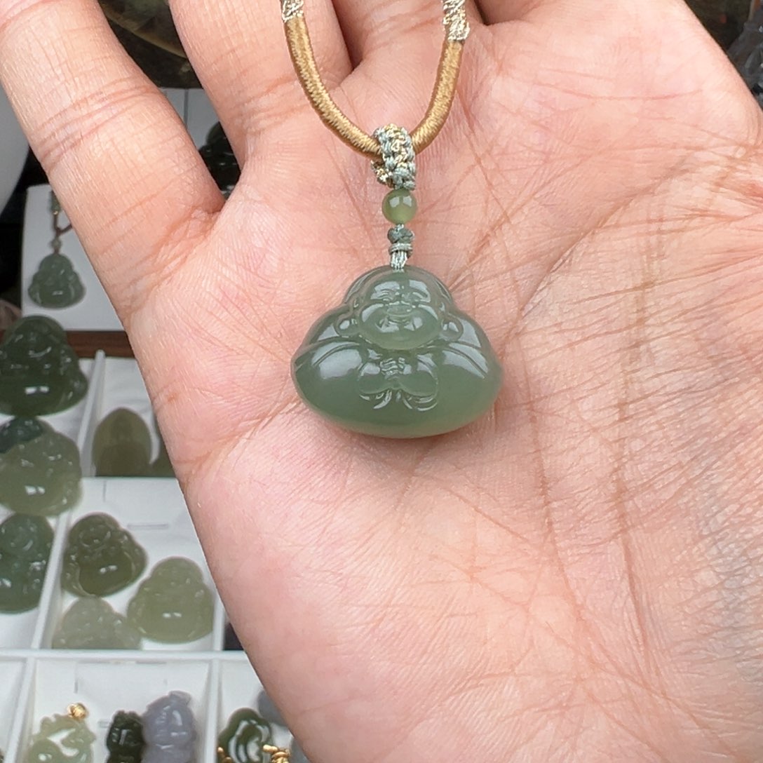 和田玉吊坠(不含链)未镶嵌23mm抱抱佛特价款