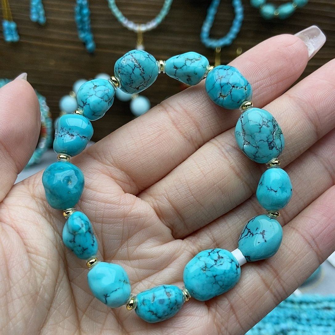 绿松石未镶嵌玉化随行手串