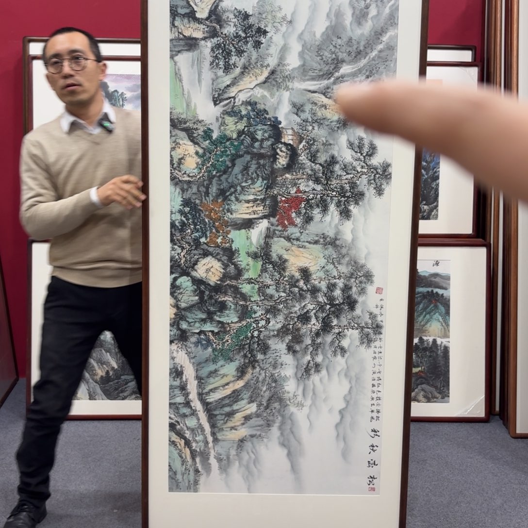 国画带框绘画210/80尺寸