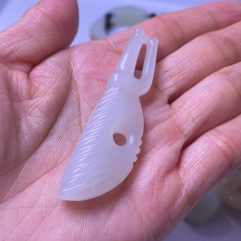 和田玉未镶嵌吊坠(不含链)安**茶