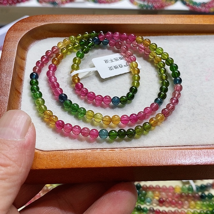 碧玺手链未镶嵌碧玺手串4.7