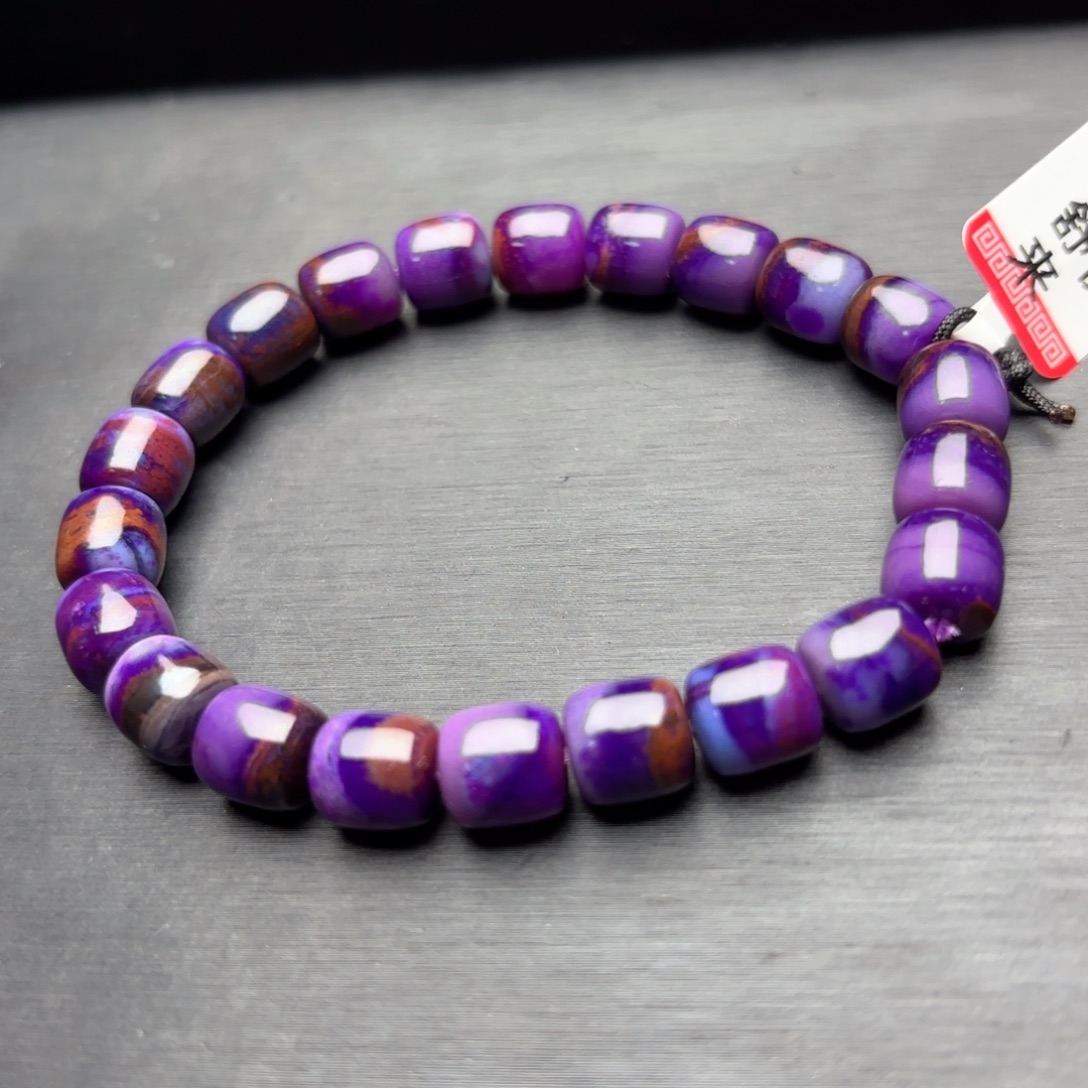 苏纪石（舒俱来）未镶嵌蓝紫幻彩夜樱手串