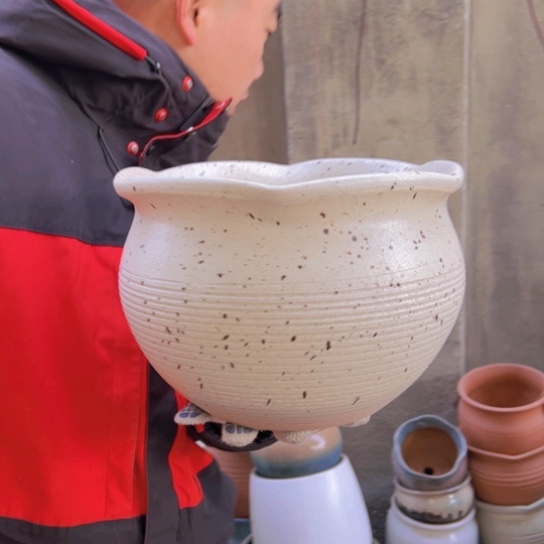 紫砂花盆高18口25————