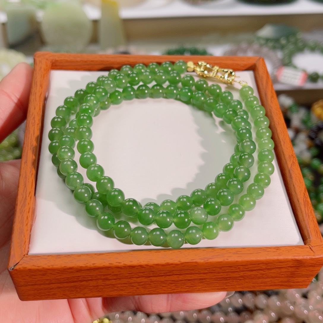 和田玉项链未镶嵌碧玉无黑卡6项链