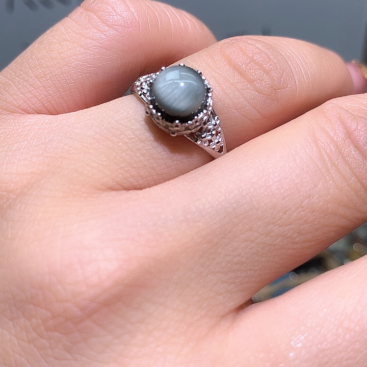 水晶戒指银S925镶嵌水晶