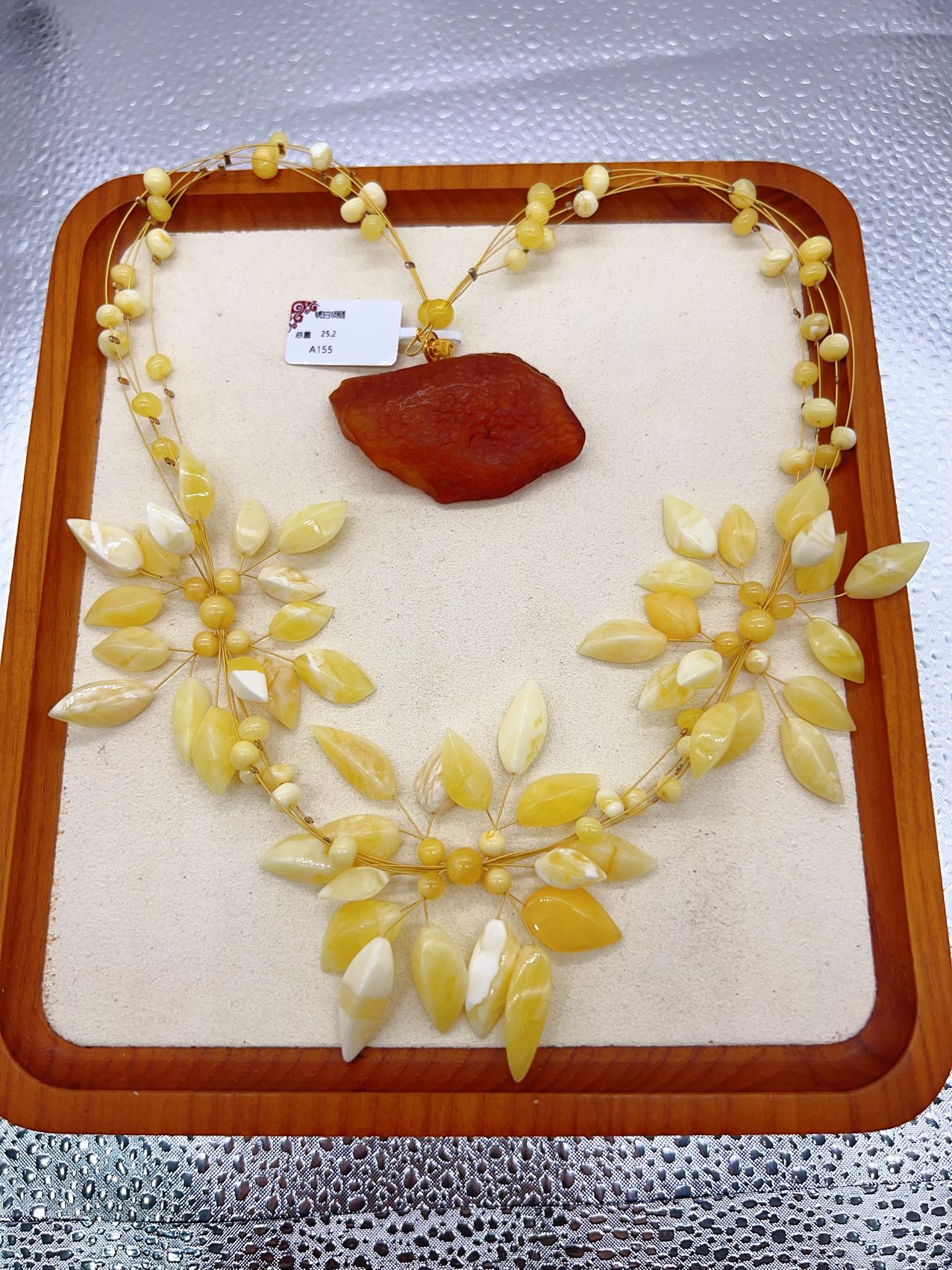 【包邮】天然琥珀项链女士挂件时尚款长链KAHRIWA ZANJIR安吧2