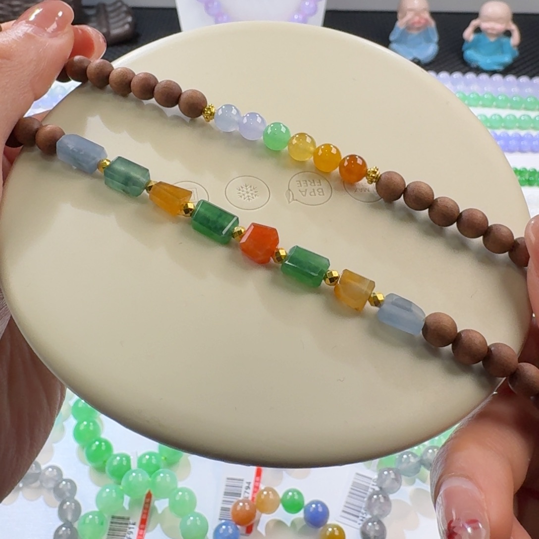 翡翠手链未镶嵌力推五彩缤纷糖果DIY