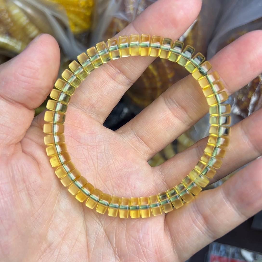 琥珀未镶嵌裸石净水金珀药片8mm