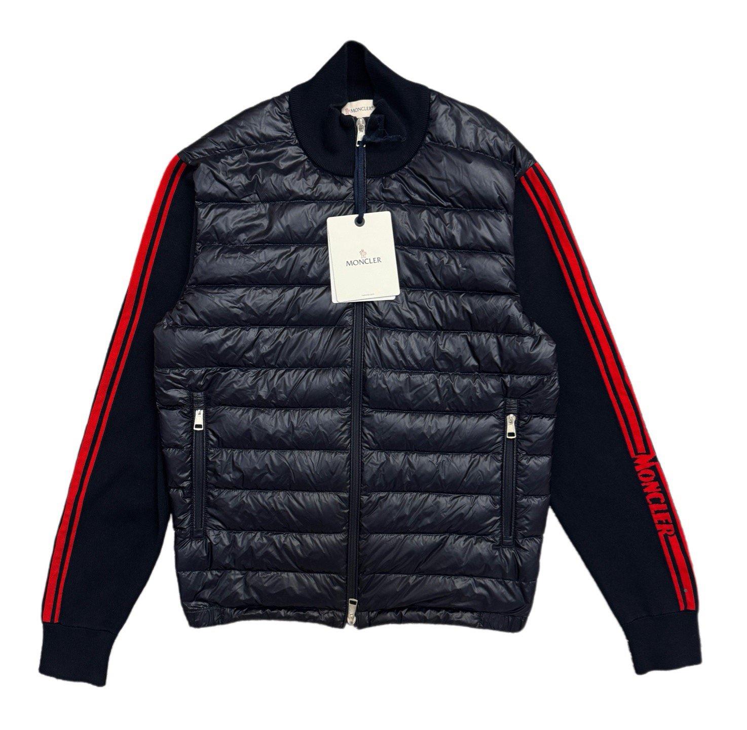 未使用 MONCLER 拼接手臂字母logo拉链外套L码