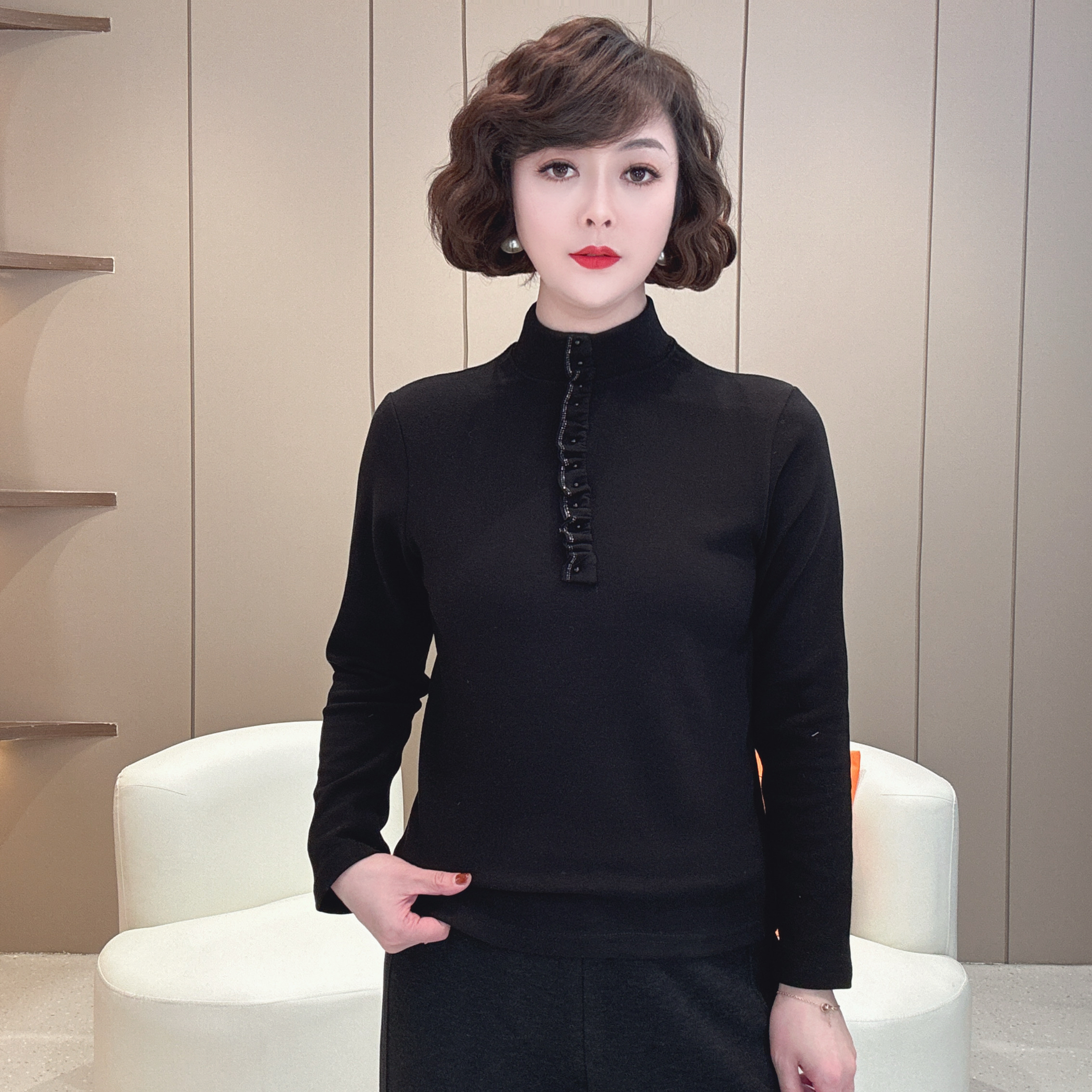 【张小姐】富丽堂皇 新款时尚百搭女士长袖打底衫 5509