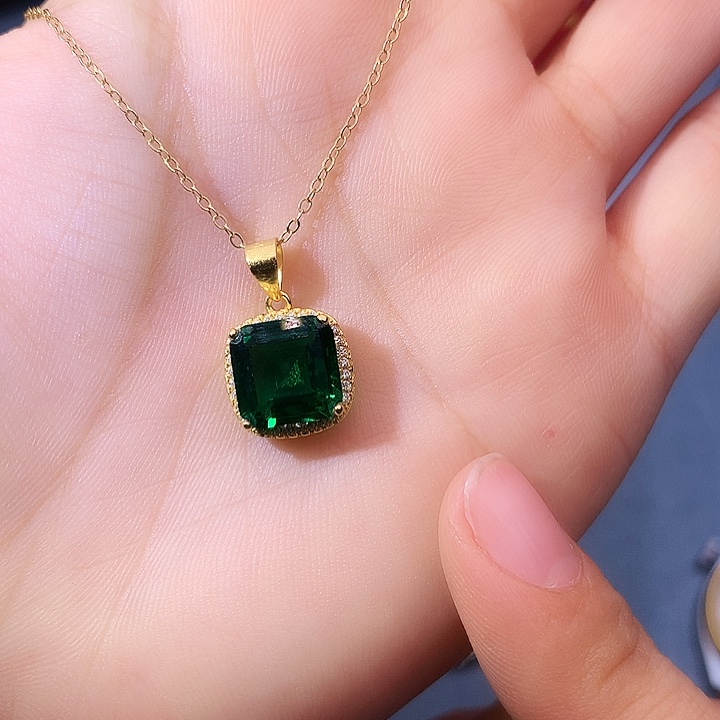 透辉石吊坠银S925镶嵌