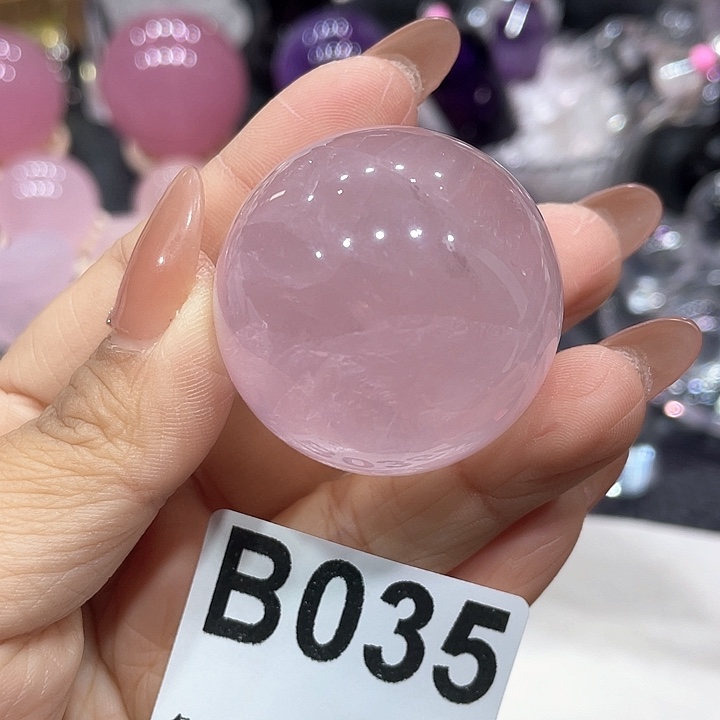 球未镶嵌水晶粉晶