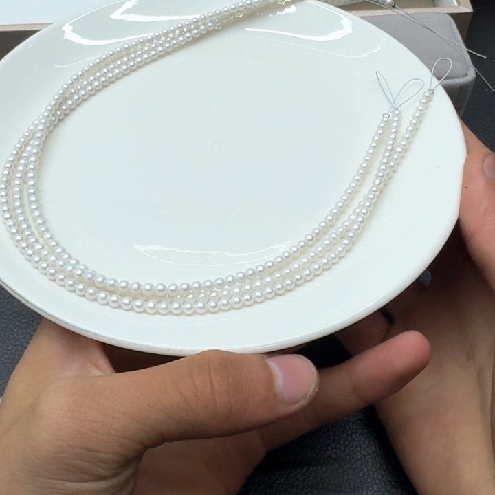 淡水珍珠珍珠项链银S925镶嵌27