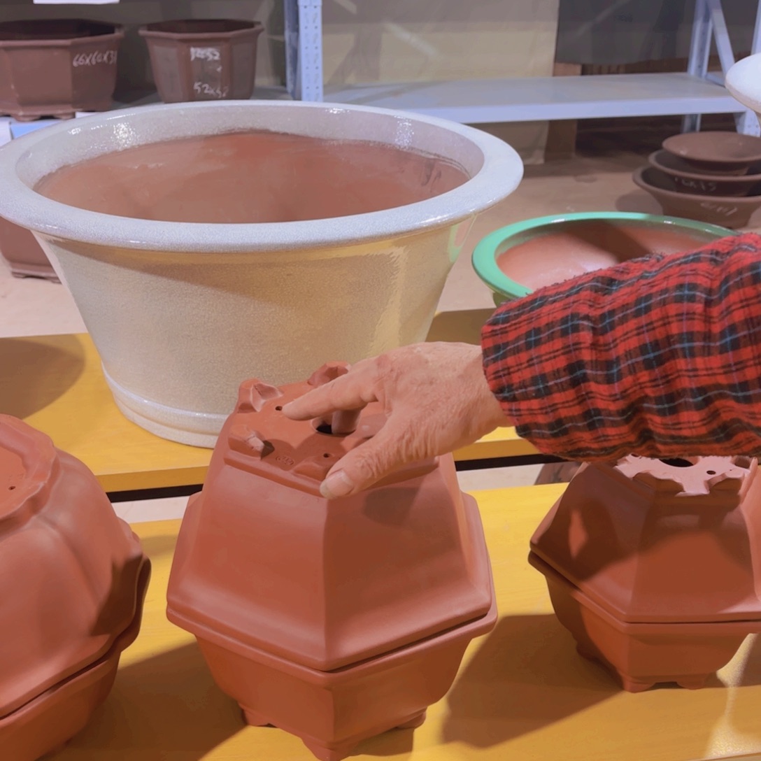 紫砂漂口六方大号一对