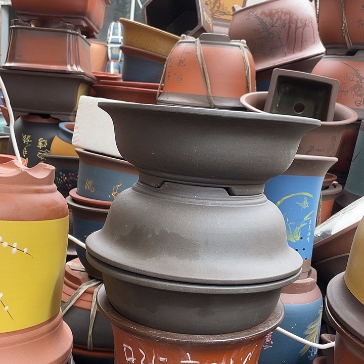 28紫泥碗盆三个花盆紫砂