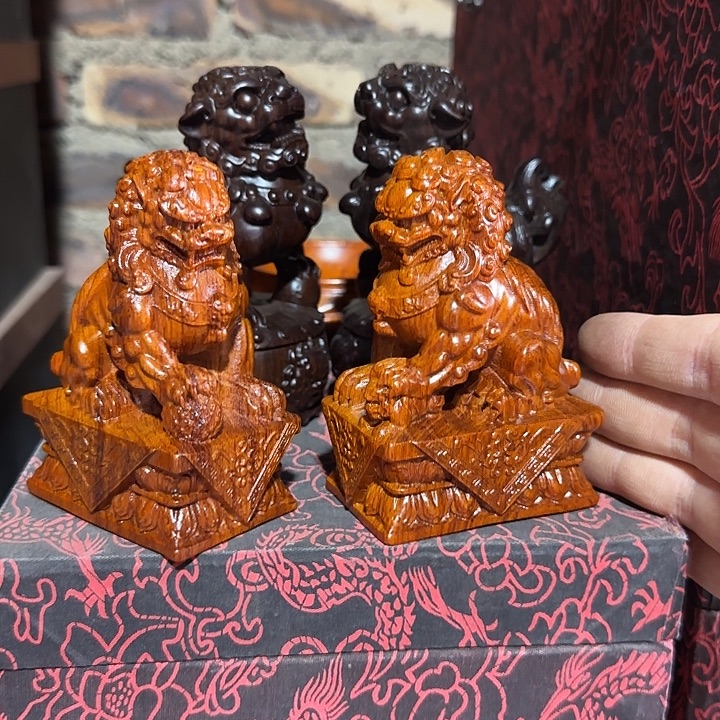 木花梨木10宫门狮一对