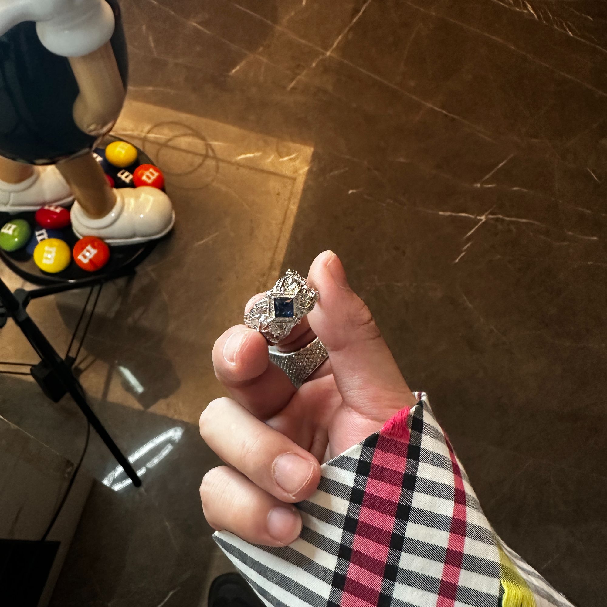 合金戒指 【涅槃 吞噬荣耀 戒指】奶白粗蓝锆戒指国潮风发字嘻哈