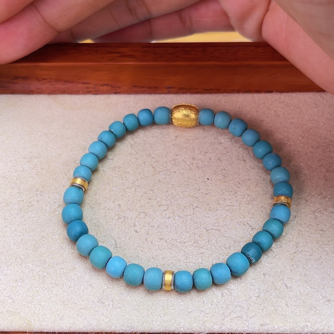 绿松石手链18K金镶嵌