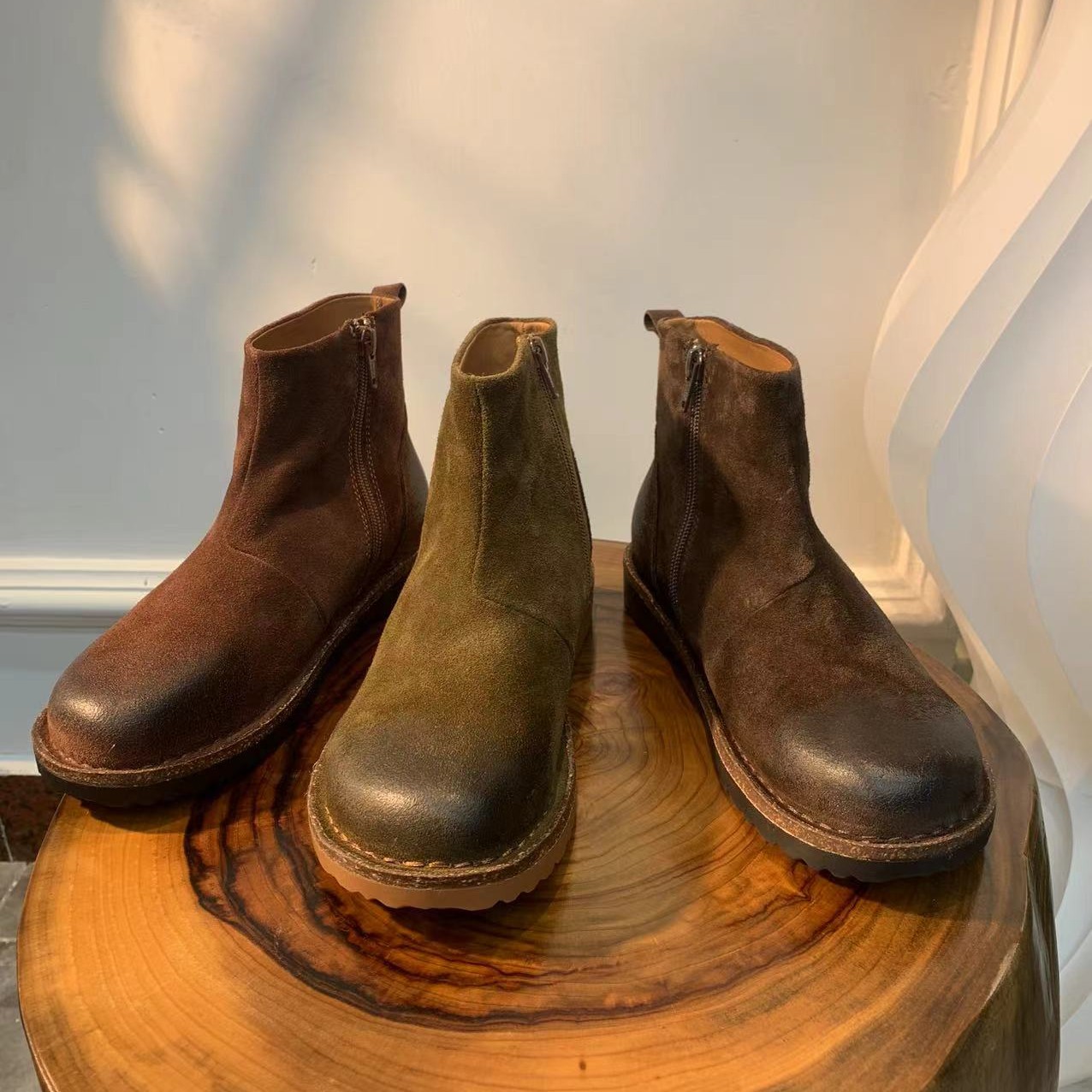 女靴皮里秋冬真皮复古切尔西靴高帮